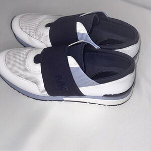 Michael Kors White and Blue Sneakers with Retro Design